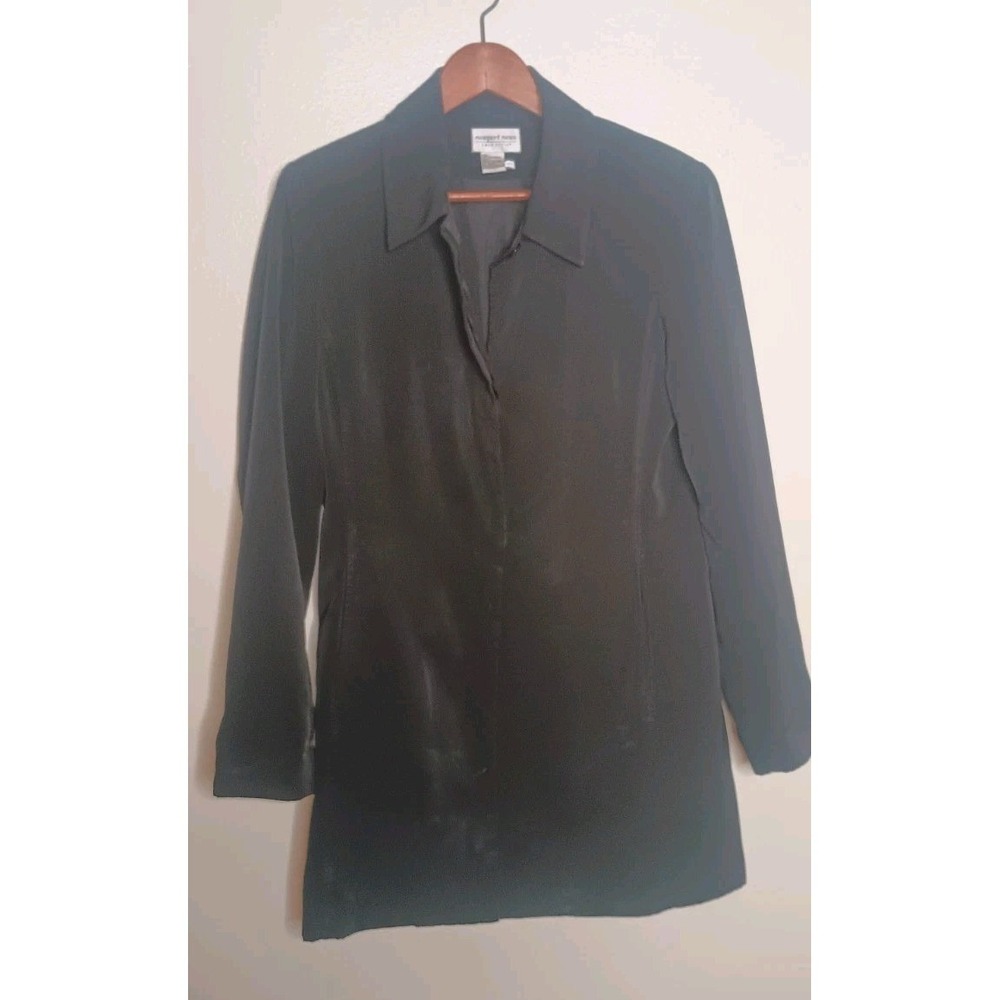 VTG 90s Newport News Womens 12T Longline Jacket Dark Academia Goth Black